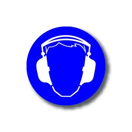 Ergomat 16in CIRCLE SIGNS - Hearing Protection Required - Blue DSV-SIGN 256 #3731 -UEN